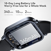 abordables Montres connectées-Joyroom JR-FT3S Montre intelligente 1.96 pouce Smartwatch Montre Connectée Bluetooth Moniteur de Fréquence Cardiaque Calendrier Oxygène sanguin Compatible avec Android iOS Femme Hommes Mode