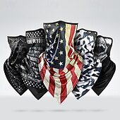 お買い得  サイクリング用帽子＆キャップ＆バンダナ-ネックゲートルネックチューブ アメリカ建国250周年 アメリカ独立記念日 バンダナスポーツスカーフフェイスマスク グラフィック サンスクリーン 防風 ソフト 快適 バイク / サイクリング レッド Black+Grey ブラック / ホワイト のために 男性用 成人 旅行 山登り レクリエーションサイクリング グラフィック 1 PC