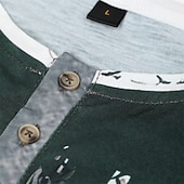 halpa St. Patrick&amp;#39;s Day -t-paidat-St. Patrickin päivä miesten Henley-paita T-paita graafinen apila kansallislippu Henley vaatteet 3D-printti päivittäin St. Patrickin päivä pitkät hihat nappipainike printti muoti suunnittelija