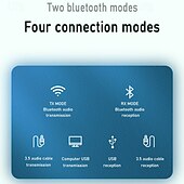 abordables Kit de Bluetooth/manos libres para coche-Receptor Bluetooth 5.0 para automóvil, adaptador auxiliar Bluetooth con cancelación de ruido, receptor de música Bluetooth para estéreo doméstico/auriculares con cable/llamadas manos libres, duración
