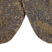 cheap Men&#039;s Classic Blazers-Men&#039;s Tuxedo Blazer Jacket Sequins Wedding Party Casual All Seasons Polyester Sequin Solid Colored Basic Single Breasted One-button Blazer Gold
