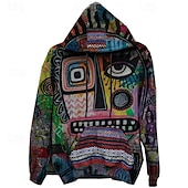 abordables Hoodies Étnicos Vintage-Hombre Caricatura Estilo Bohemio Sudadera Sudaderas Sudadera Manga Larga Sudadera con capucha Con Capucha Ropa deportiva Casual Diario Deportes Impresión personalizada Morado Estampado Otoño invierno
