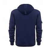 voordelige basic hoodies voor heren-Voor heren Trui met capuchon Hoodie met kwartrits Zwart Wijn Marineblauw blauw Bruin Capuchon Effen Zak Sport &amp; Outdoor Dagelijks Feestdagen Polyester Streetwear Basic Casual Lente &amp; Herfst Kleding