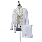 abordables Conjuntos-Retro Antiguo Rococó Medieval Pantalones Trajes Chaleco Príncipe Caballero Aristócrata Disfraz Hombre Evento / Fiesta Carnaval de Venecia Festival Adultos Chaqueta Chalecos Pantalones