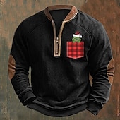 levne Základní mikiny_-Pánské Mikina Černá Bílá Rubínově červená Trávová zelená Šedá Poloviční zip Grafika Tisk Slátanina Denní Dovolená Jdeme ven Polyester Šik ven Na běžné nošení Podzim Zima Oblečení Mikiny s kapucí