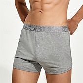 cheap Men&#039;s Boxers Underwear-Men&#039;s 1 PCS Boxers Underwear Boxer Shorts Elastic Waist 50% Cotton Breathable Soft Comfortable Solid Color Mid Rise Black White