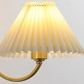 baratos Candeeiros de Parede de interior-luminárias de parede interior moderno arandela de cobre arandela de cobre com interruptor de corrente abajur de parede de tecido plissado branco arandelas de leitura de cabeceira 85-265v