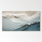 preiswerte Landschaftsgemälde-handgemachtes 3D-Ozean-Ölgemälde, handgemachte Wandkunst, blaues riesiges Wellen-Ölgemälde auf Leinwand, handgemaltes Meereswellen-strukturiertes 3D-abstraktes Gemälde, Strandlandschaft, Himmel,