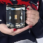 halpa Mukit ja kupit-musta vintage rumpumuki, hauskat rumpulahjat, joululahja rumpalille, rumpali kahvikuppi, rumpali isä, rumpaliveli rumpulahjat, rummut 11oz