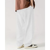 baratos Calças Desportivas-Homens Calças Esportivas Calça de moletom com pernas largas Calças de Veludo Calças Bolsos Com Cordão Cintura elástica Tecido Conforto Esportes Diário Moda Casual Preto Branco Micro-Elástica