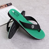 billige Uformelle sandaler-svarte flip-flop-sandaler for menn med polstret såle - komfortabelt uformelt strand- og sommersko