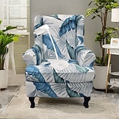 baratos Capa para Poltrona de Costas Largas-capa para cadeira com encosto de orelha floral capa elástica e durável com design floral elegante, perfeita para proteger e realçar sua cadeira com encosto de orelha, ideal para uma decoração de sala