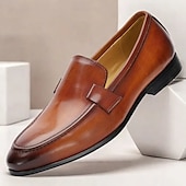 abordables Mocassins en cuir de qualité supérieure-mocassins classiques en cuir marron pour hommes – chaussures habillées à enfiler en cuir de vachette de qualité supérieure pour les occasions professionnelles et formelles