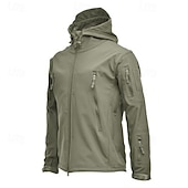 baratos Casacos Leves, Polares &amp; Caminhada-Homens Casaco com capuz Jaqueta de lã para caminhada Inverno Ao ar livre Retalhos A Prova de Vento Quente Macio Confortável Jaquetas em Velocino Zip Completo Campismo / Escursão / Espeleologismo