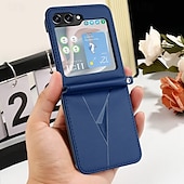 Недорогие Чехлы для Samsung-телефон Кейс для Назначение SSamsung Galaxy Z-флип 6 Z Flip 5 Z Flip 4 Z Flip 3 Откидная крышка Защита от удара Ретро ПК Кожа PU