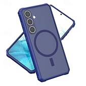 Недорогие Чехлы для Samsung-телефон Кейс для Назначение S24 Ultra S24 Plus S24 S24 ФЭ S25 Ультра Кейс на заднюю панель Магнитный Поддержка беспроводной зарядки Защита от удара Ретро ТПУ