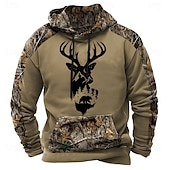 abordables sudaderas con capucha 3d para hombre-Hombre Sudadera Marrón 2# Marrón 3# Marrón Con Capucha Color Camuflaje camuflaje Impresión 3D Fresco Otoño Invierno Ropa Sudaderas con capucha Sudaderas
