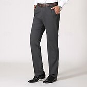 baratos Magro-Homens Social Calças chinês Botões Bolsos Tecido Conforto Formal Festa Trabalho Moda Estilo Clássico Preto Marron Micro-Elástica