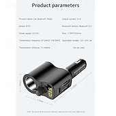 preiswerte Bluetooth Auto Kit/Freisprechanlage-FM-Transmitter BT 5.0 Auto-Kit Freisprecheinrichtung Auto-Musik-Player Zigarettenanzünder-Splitter Dual-USB-Autoladegerät