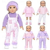 abordables Conjuntos de Ropa y Accesorios para Muñecas-Ropa y accesorios para muñecas de 18 pulgadas, conjunto de trajes de invierno para muñecas, abrigo y pantalones para muñecas de 18 pulgadas, regalos para niñas (sin muñeca)