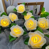 baratos Luzes de fio USB-Luzes de corda de fada rosa simulada 10/20 led usb/bateria alimentadas por luzes de guirlanda de natal casamento dia dos namorados jardim varanda decoração de casa luzes penduradas