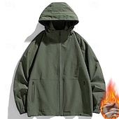 economico Softshell, pile e giacche da escursionismo-Per uomo Giacca con cappuccio Giacca in pile da escursione Inverno All&#039;aperto Tenere al caldo Fodera di vello Giacche in pile Cerniera intera Scalate Campeggio / Escursionismo / Speleologia Viaggi