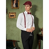 Недорогие Мужские костюмы 1920-х годов-Ретро Бурные 20-е 1920-е годы Инвентарь Жилет Набор аксессуаров барин Гангстер Маскарадный костюм Муж. Карнавальный костюм 8 ед. Рождество Хэллоуин Карнавал