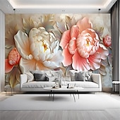 abordables Papiers peints-Floral 3D Peinture traditionnelle chinoise Décoration d&#039;intérieur Floral Classique Revêtement, Toile PVC / vinyle Matériel adhésif requis Mural, Couvre Mur Chambre