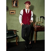 Недорогие Мужские костюмы 1920-х годов-Ретро Бурные 20-е 1920-е годы Инвентарь Жилет Набор аксессуаров барин Гангстер Маскарадный костюм Муж. Карнавальный костюм 8 ед. Рождество Хэллоуин Карнавал