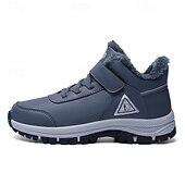 baratos Inverno e botas de neve-botas masculinas para caminhadas ao ar livre no inverno - tênis quentes forrados com pele, à prova d&#039;água, com sola antiderrapante e tira de velcro
