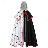 abordables Disfraces de mujer-Ciento un dálmatas Cruella de Vil Traje de cosplay Capa Clásico Cosplay de película for Hombre Mujer Adulto Navidad Víspera de Todos los Santos Carnaval Evento / Fiesta