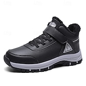 baratos Inverno e botas de neve-botas masculinas para caminhadas ao ar livre no inverno - tênis quentes forrados com pele, à prova d&#039;água, com sola antiderrapante e tira de velcro