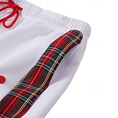 abordables Pantalones de deporte-Pantalones deportivos navideños para hombre, con escena navideña, para correr, de pierna ancha, informales, con bolsillos, con cordón, cintura elástica, a cuadros, cómodos, transpirables, para uso