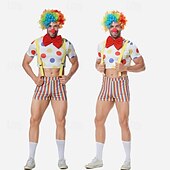 levne Děsiví klauni-Žolík Klaun předvečer Všech svatých Úbory Kostým cirkus Karnevalový kostým Hrdost Duhová cosplay Dospělé Pánské předvečer Všech svatých Karneval Mardi Gras Výkon Pride Parade Měsíc hrdosti Jednoduch