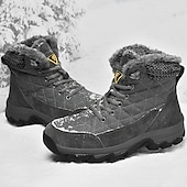 billiga Kängor-Herr Stövlar Snökängor Kängor Vinterkängor Fleecefoder Mocka Nylon Bekväm Halksäker Snörning Svart Grå