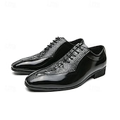 baratos Formal-sapatos oxford masculinos bronze metálico com padrão de crocodilo e detalhes perfurados - calçados formais elegantes para casamentos, festas e eventos empresariais