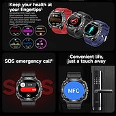 abordables Montres connectées-iMosi ET492 Montre intelligente 1.43 pouce Smartwatch Montre Connectée Bluetooth ECG + PPG Surveillance de la température Podomètre Compatible avec Android iOS Femme Hommes Mode Mains-Libres
