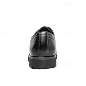 abordables Semi-formel-chaussures oxford pied-de-poule pour hommes - lacets en similicuir marron avec détails brogue et semelle robuste pour une tenue décontractée et formelle