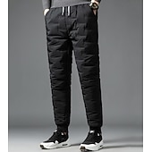 abordables pantalons décontractés-Men's Sherpa Fleece Pants Sweatpants Joggers Trousers Pocket Drawstring Elastic Waist Plain Comfort Warm Sports Outdoor Daily Fashion Casual Black 1# Black Micro-elastic