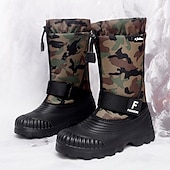 tanie Buty zimowe i śniegu-męskie zimowe buty śnieżne w kamuflażu z wodoodporną cholewką i pluszową podszewką - wytrzymała, antypoślizgowa podeszwa, regulowany pasek, idealne do aktywności na świeżym powietrzu
