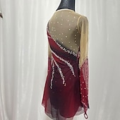 cheap Figure Skating Dresses-Figure skating costumes for adults and children customized red spandex mesh grading performance costumes competition training rhinestone women&#039;s skirts performance costumes