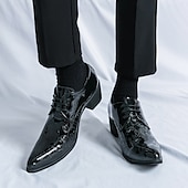 baratos Formal-sapatos masculinos para baile de formatura - oxfords de couro sintético com padrão floral azul vibrante para uso formal e de festa