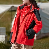 preiswerte Softshell-, Fleece- &amp; Wanderjacken-Damen Soft Shell Jacke Wanderjacke Winter Draussen Farbblock warm Fleece-Futter Windundurchlässig Wasserdicht 3-in-1-Jacke Leichte Jacke Windbreaker-Jacke Reisen Hellrosa Weiß Rosa Rot Purpur