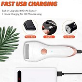 cheap Facial Care Device-Portable Cordless Electric Foot File Hard Skin Callus Remover with 2 Roller And Rechargeable Foot Care Tool for Dry Dead and Cracked Feet
