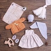 abordables Ensembles de Vêtements et Accessoires pour Poupées-ensemble de vêtements de poupée waldorf fait à la main pour poupée de 12 pouces poupée muppet faite à la main pour cadeaux de Noël