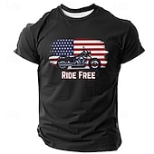 levne Vlastenecké tričko pro veterány-Den veteránů Pánský vlastenecký veterán Udržujte klid a jezděte dál tričko Krátký rukáv tričko 3D tisk Crew Neck tričko módní athleisure pouliční sportovní outdoor denní černé modré zelené letní jarní