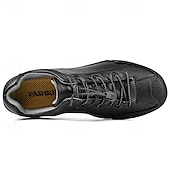 abordables Baskets-baskets décontractées en similicuir marron pour hommes avec lacets élastiques réglables - semelle antidérapante durable, coupe confortable pour un usage quotidien