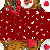 abordables Chemins de Table-chemin de table rose pour la Saint-Valentin, décoration de table florale romantique avec un élégant design de rose, parfait pour ajouter une touche d&#039;amour et d&#039;élégance à votre dîner de la