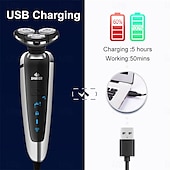 お買い得  脱毛器・シェーバー-クロスボーダー 4-in-1 電気シェーバー メンズ 家庭用 LCD デジタルディスプレイ 鼻毛シェーバー 洗顔セット