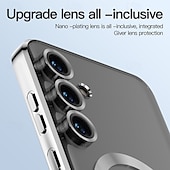 Недорогие Чехлы для Samsung-телефон Кейс для Назначение S24 Ultra S24 Plus S24 S23 S23 Ultra S23 Plus S25 Ультра Кейс на заднюю панель Магнитный Поддержка беспроводной зарядки Защита от удара Ретро Покрытие